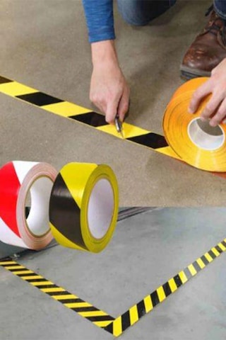 5 Cm X 30 M Sarı-siyah Yer İşaretleme Bandı Güvenlik Ve Uyarı Çözümü