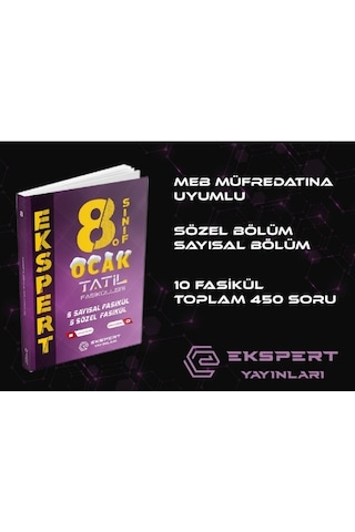 8. Sınıf Ekspert Ocak Tatil Fasikülleri