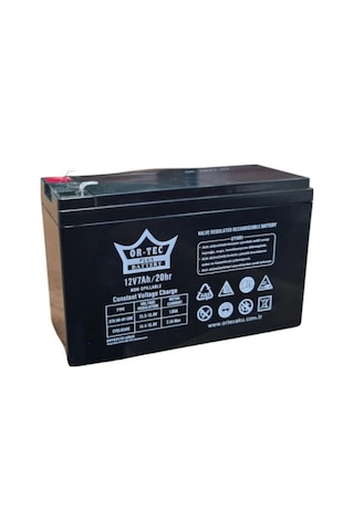 Alarm-yangın Ve Güvenlik Sistemi Aküsü Ortec 12v 7ah Siyah Akü