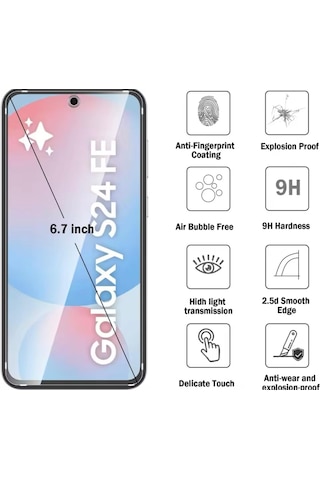 Samsung Uyumlu Galaxy S24 Fe Seramik Erkan Koruyucu Kırılmaz Cam Esnek