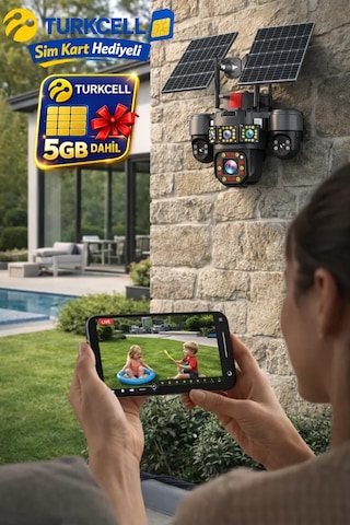 Esvision 7021 4 Kameralı 4g Çift Solar Panel 16x Zoom Dual Batarya Hieasy Aov Sürekli Kayıt Gece Görüş Çift Yönlü Ses Turkcell Sim Kart