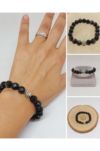 Sirius Serisi Golden Obsidyen Taşı 10mm Unisex Bileklik 52930 Çok Renkli