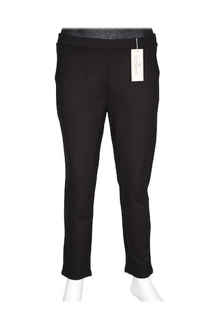 Barem Kadın Buse Rahat Kalıp Yan Cepli Orta Kalın Çelikli Siyah Pantolon Siyah