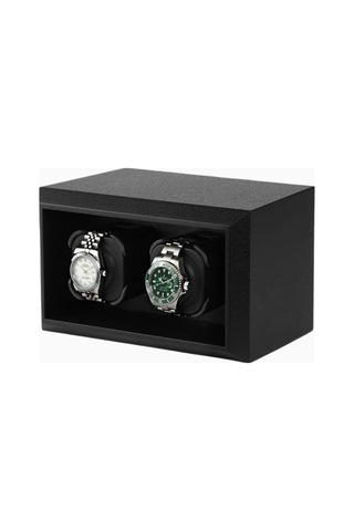 Luxwinder Luxwınder Affinity Lv3, 2 Otomatik Saat Için Saat Sarıcı, Minimalist Tasarım Saat Kutuları Siyah
