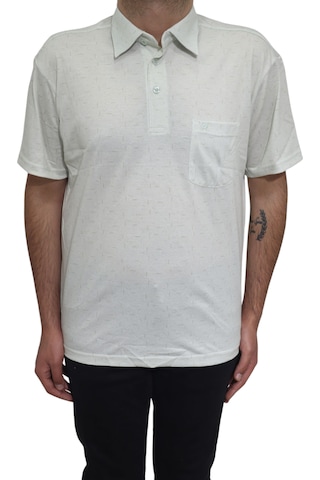 Santa Dmctekstil Erkek Desenli Klasik Kesim Rahat Kalıp Tek Cepli Gömlek Yaka Yakası Düğmeli T-shirt Yeşil
