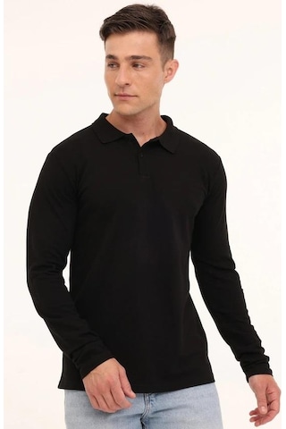 Kinetix Sn329 Uzun Kol Polo 5pr Erkek Sweatshırt Siyah