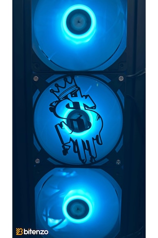 Graffiti Dolar Logolu 120x120 Mm Oyun Pc Aksesuarı, Masaüstü Bilgisayar Fan Kapağı Siyah