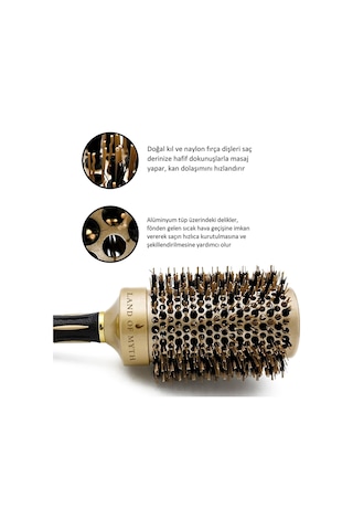 Land Of Myth LOM1144 Seramik+İyonik Termal Fön Saç Fırçası Rose Gold - Siyah 53 MM