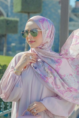 Buttonscarves Wonderland Saten Şal - Mauve Rose Pembe