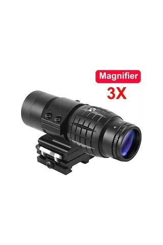 Magnifier 3x Yakınlaştırmalı Dürbün 22mm Ray Uyumlu, Katlanır Yaylı Ayaklı