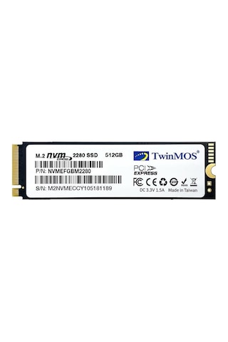 Twinmos NVMEFGBM2280 512 GB 2455/1832 MB/S M.2 PCIe NVMe SSD