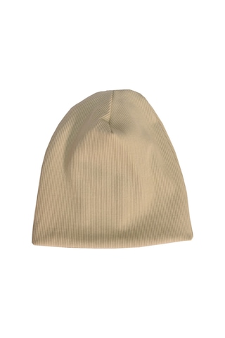 Luess Çocuk Unisex Fitilli Kışlık Bere Bej