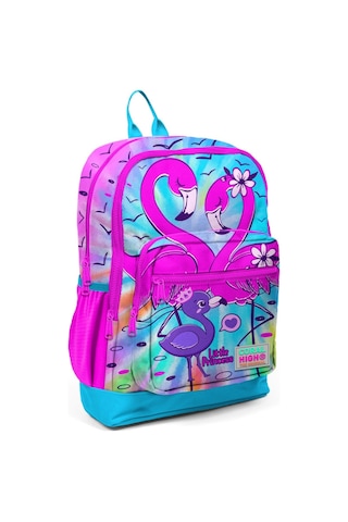 Coral High Mavi Pembe Flamingo İlkokul Ve Günlük Sırt Çantası - Kız Çocuk - Usb Soketli