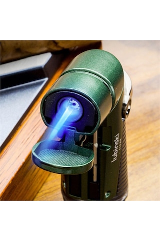 Lubinski Tek Torch İğneli Ve Delicili Puro Çakmağı Gri Lb-204