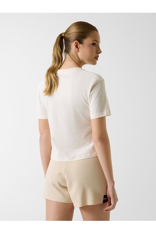 Guess Arianna Boxy Logo Kadın T-shirt V6gı04k2965 Krem