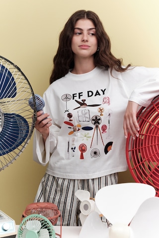 Manuka Baskılı Crop Uzun Kol T-shırt Offday Offday