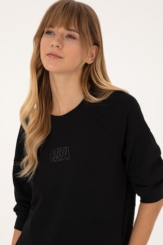 U.S. Polo Assn. Kadın Siyah Uzun Bisiklet Yaka Sweatshirt 50315623-VR046