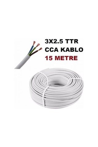 3x2.5 Ttr Cca Elektrik Kablosu-cca Kablo Beyaz - Sas N11.407