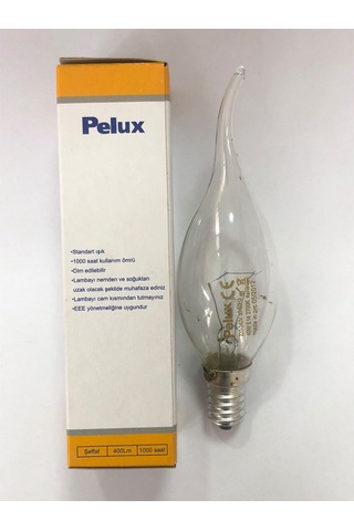 10 Adet Pelux 40w E14 Kıvrık Buji Dimmer Uyumlu