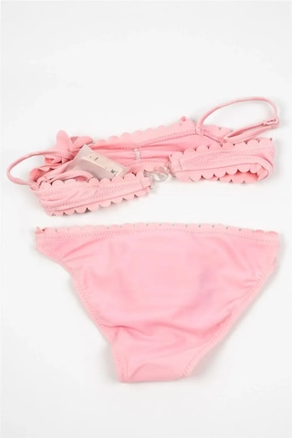 Adisia Kız Çocuk Pembe Çiçek Detaylı Bikini Takımı Pembe