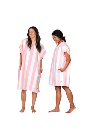 Dock And Bay Uv Korumalı Yetişkin Panço Cabana M Malibu Pink Pembe - Beyaz