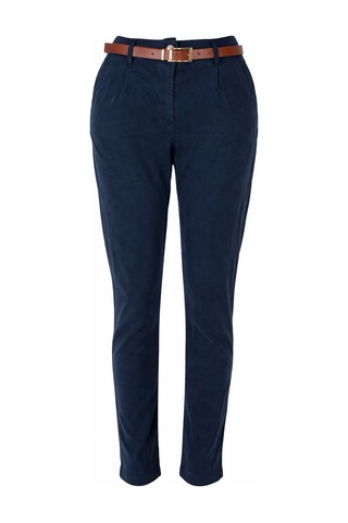 Trender Kemerli Lacivert Kadın Pantolon 5335