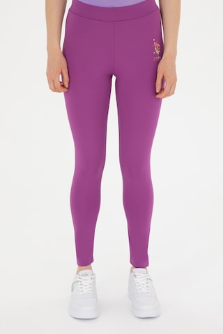 U.S. Polo Assn. Kadın Mor Yüksek Bel Spor Tayt 50284055-VR038