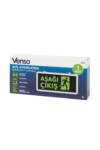 Venso Led Acil Çıkış Işıldak Yukarı Yön Exıt Up Acil Aydınlatma Armatürü 1 Adet Yeşil
