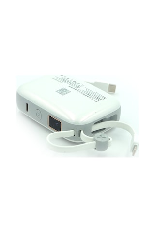 Fd05 - 10.000 Mah Powerbank - Dahili Kablolu Beyaz