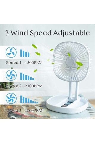 Elektrikli Taşınabilir Masa Fanı Pil Kumandalı Fan Fanı Sessiz Usb Fişi Kişisel Fan Yatak Odası Beyaz Ek9sey Var Ayaklı Beyaz 5 Adetten Az