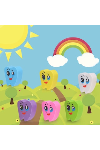 Youmex 50'li Paket Diş Şekilli Silgi - Renkli Ve Eğlenceli Okul Malzemeleri