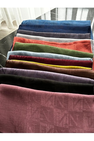 Noura Scarf Diamond Pamira Şal Kot Mavi Çok Renkli
