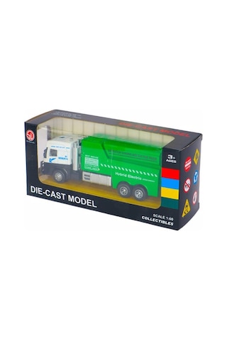 1:60 Çekbırak Çöp Aracı Beyaz Çok Renkli