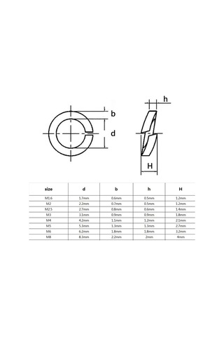 Metal Yıkayıcılar 1000 Pc Karışım Boyut Kiti M1.6 M2 M2.5 M3 M3.5 M4 M5 M6 M8 Siyah Gb93 Yay Split Kilit Yıkayıcı Elastik Conta Seti