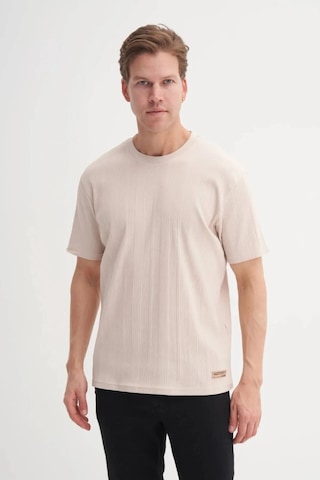 Cazador Bisiklet Yaka Slim Fit Likarlı Düz Tişört 4163 Bej Bej
