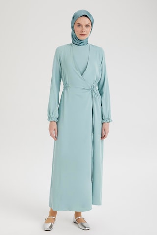 Armine Trend Kolları Lastikli V Yaka Detaylı Elbise-mint 25yt944 Mint