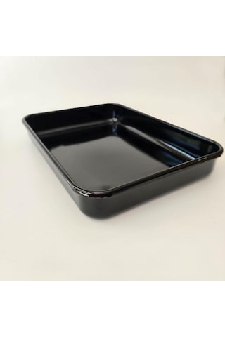 Emaye Dikdörtgen Fırın Tepsisi Siyah Siyah