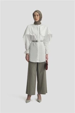 Armine Yüksek Bel Bol Baça Pantolon 25y2812 Gri Gri