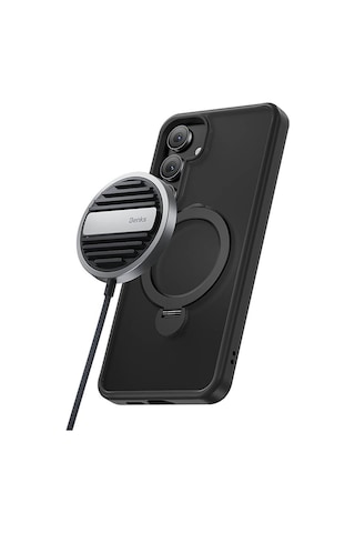 Galaxy S25 Plus Kılıf M-safe Şarj Uyumlu Benks Standlı Mist Protective Kapak Siyah