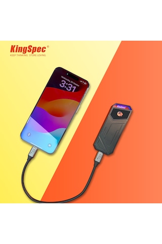 Kingspec Z5 Taşınabilir Ssd 1tb, 2090mb/s Metal Rgb Kasa Usb-c