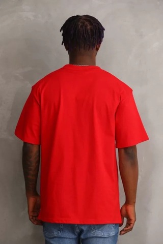 Zenna Tarz Unisex Baskılı Oversize T-shirt - Kırmızı