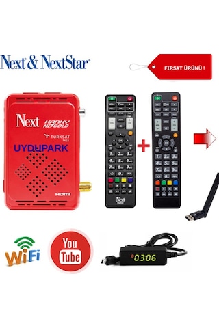 Next Kanky Gold Mini Full Hd Yedek Kumandalı Uydu Alıcısı + Wifi Anteni