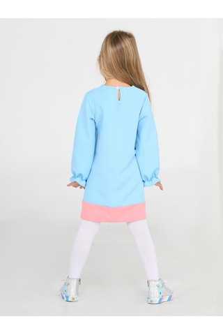 Ceylan Mint Pembe Dokuma Poly Kız Elbise-mint Mint