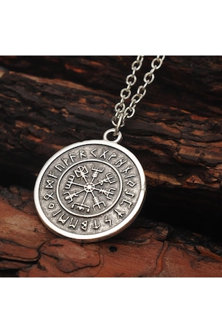 Vintage Viking Pusula Erkek Kolye Takı Aksesuar k24 t5