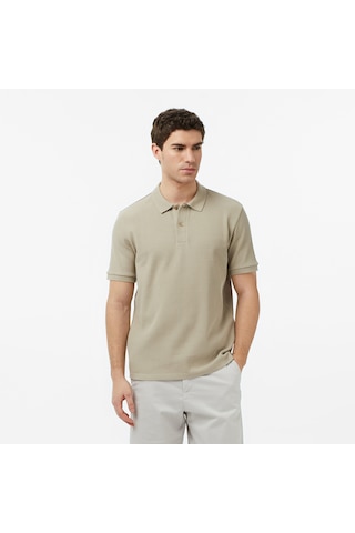 Nautica Erkek Bej Slim Fit Polo Yaka T-shirt Düz K65302t Bej