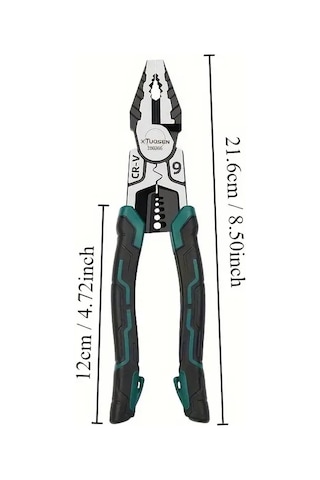 Tuosen 9'u 1 Arada Ağır Hizmet Tipi Tel Kesici Ve Sıyırma Pensesi - Süper Alaşım, Elektrikçiler Ve Metal İşleme