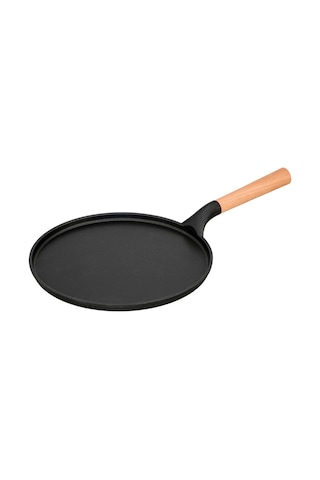 Noble Life Döküm Granit Krep Tavası 28cm Ahşap Saplı Düz
