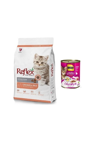 Reflex Tavuklu ve Pirinçli Yavru Kedi Maması 2 KG + Konserve