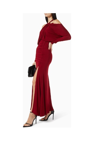 Ac By Aanchal Chanda Off - Shoulder Slit Elbise, Lüks Ve Zamansız Şıklık Kırmızı