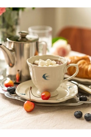 Roomi 250 Ml Seramik Kupa, Biblo Desenli, Elde Boyanmış 165259565 Yeşil